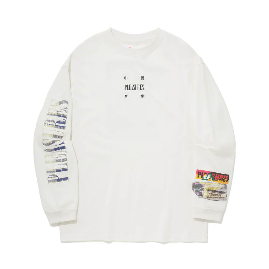 Li-Ning Li Ning x PLEASURES T Shirt Unisex Champagne White