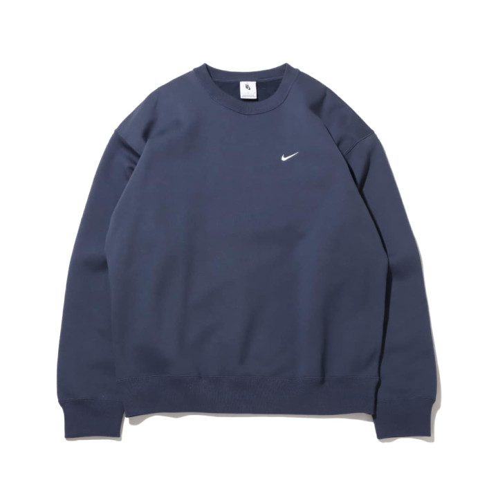 Nike Nike Solo Swoosh Solid Color Crew Neck Casual Thickened And Fleece Lined Sweatshirt Men's Lightning Blue