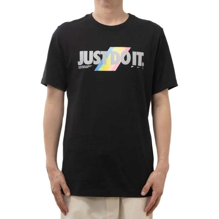 Nike Nike T Shirts Men's Black Crew Neck Moderate Straight Fit