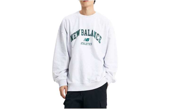 New Balance New Balance Letter Print Sweatshirt Men's Light Gray