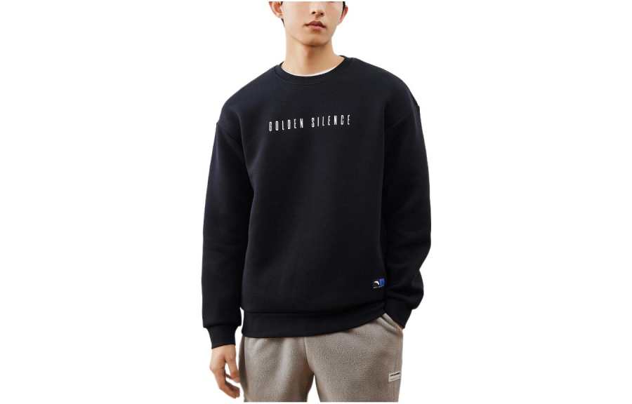 ANTA Sweatshirts Men's Black Crew Neck Moderate Regular