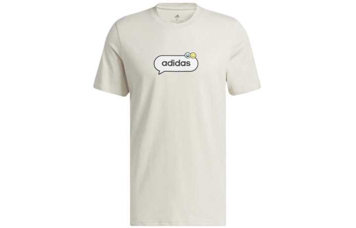 Adidas Adidas T Shirts Men's White Crew Neck Moderate Straight Fit