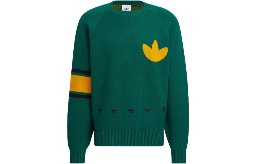 Adidas Originals Sweatshirts Men's Green Crew Neck Moderate Regular