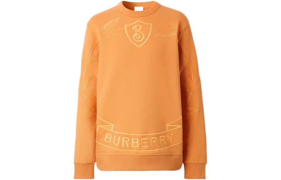 Burberry Embroidered Oak Leaf Crest Cotton Sweatshirt