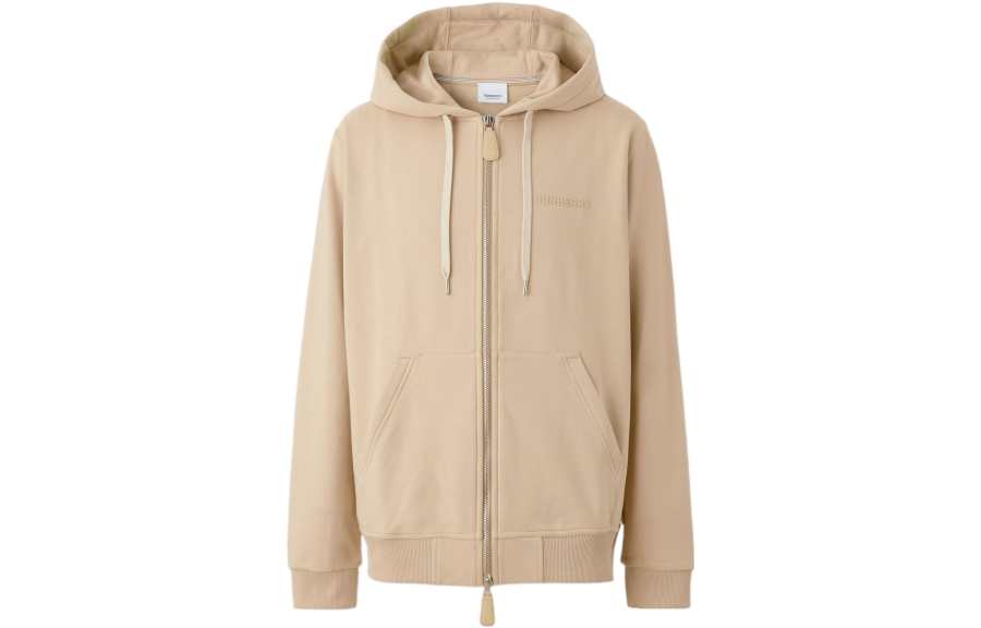 Burberry Logo Print Stretch Cotton Zip Hoodie