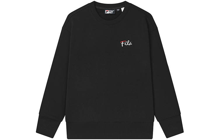 FILA Sweatshirts Unisex Jet Black Crew Neck Moderate Regular