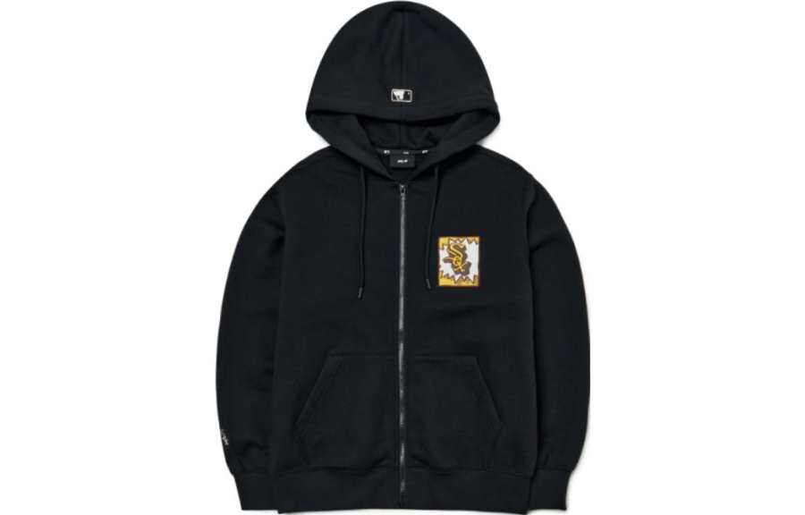 MLB MLB Sweatshirts Men's Black Hooded Moderate Cardigan