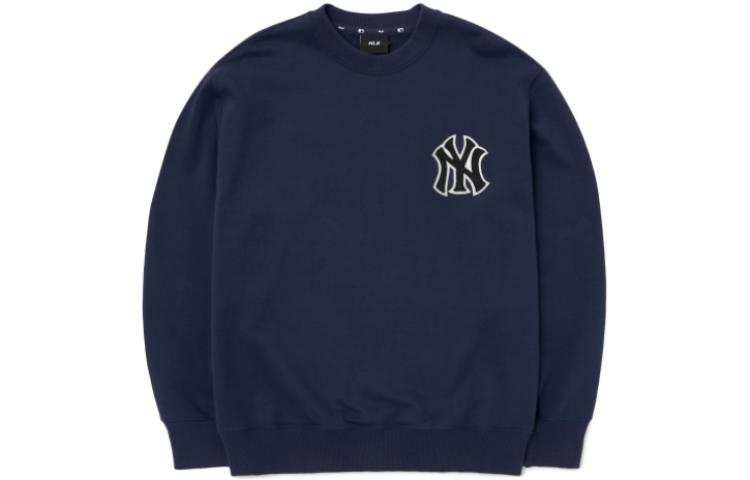MLB Cashew Flower Sweatshirts Unisex Dark Blue Crew Neck Moderate Regular
