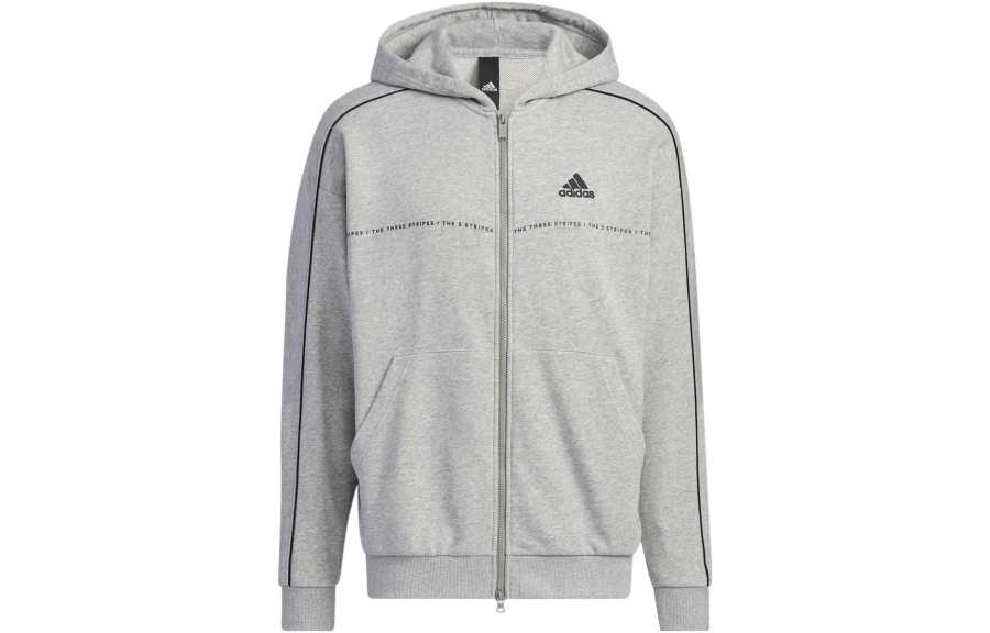 Adidas Adidas Sweatshirts Unisex Gray Hooded Moderate Cardigan
