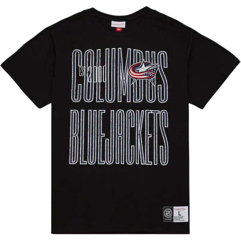 Mitchell Ness x NHL Columbus Blue Jackets Team OG Premium T Shirt Men's Black