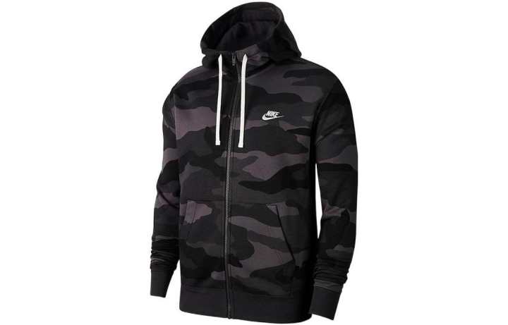 Nike Nike Men's Camo Logo Zip-Up Hooded Sweatshirt Black