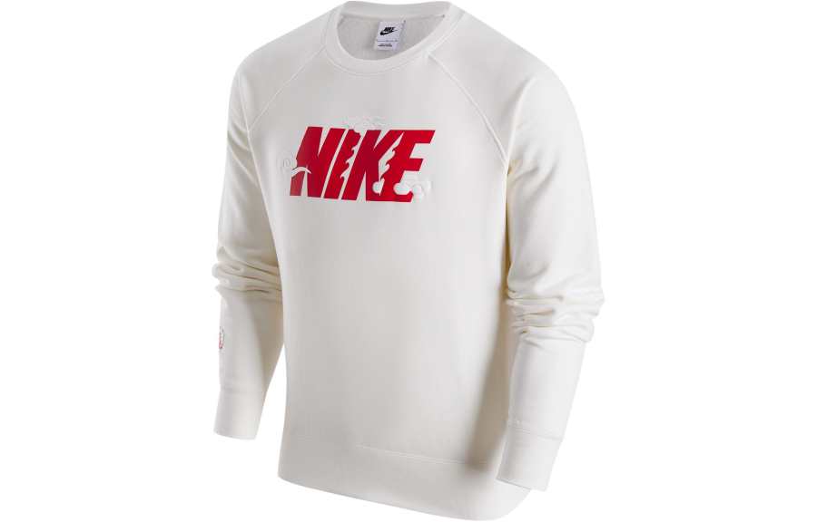 Nike Nike CNY Collection FW23 Year Of The Dragon Logo Fleece Lined Crew Neck Sweatshirt Men's Sail White
