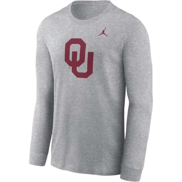 Jordan Jordan Oklahoma Sooners Primary Logo Men's Jordan College Long Sleeve T Shirt