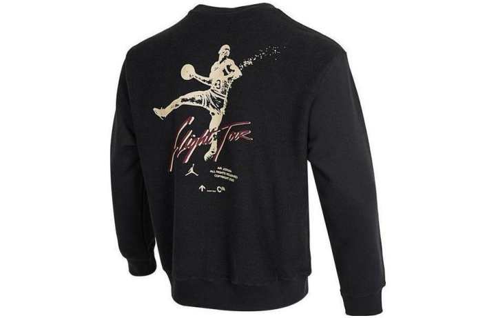 Jordan Jordan Flight Sweatshirts Men's Black Crew Neck Moderate Regular