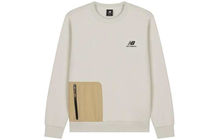 New Balance New Balance Sweatshirts Men's Ecru Crew Neck Moderate Regular