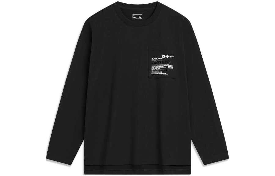 Li-Ning Li Ning Sweatshirts Unisex Black Crew Neck Moderate Regular