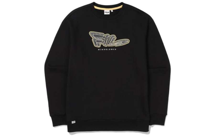 FILA Sweatshirts Unisex Black Crew Neck Moderate Regular