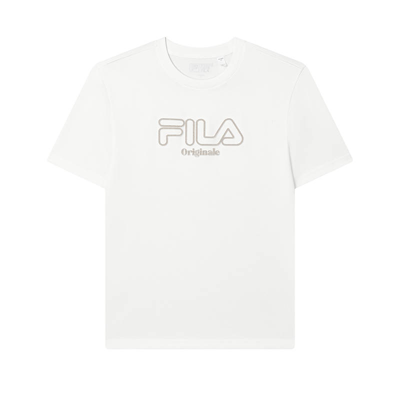 FILA T Shirts Men's Cloud White Crew Neck Moderate