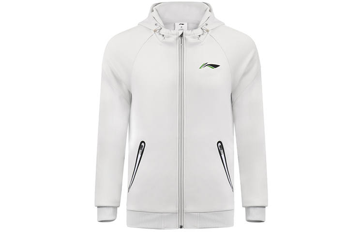 Li-Ning Li Ning Badminton Collection Logo Print Zippers Cardigan Hooded Fleece Lined Long Sleeved Sweatshirt Men's