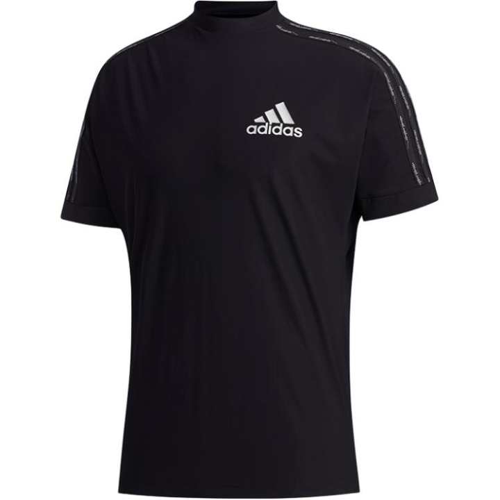 Adidas Adidas T Shirts Men's Black Stand Collar Moderate Straight Fit