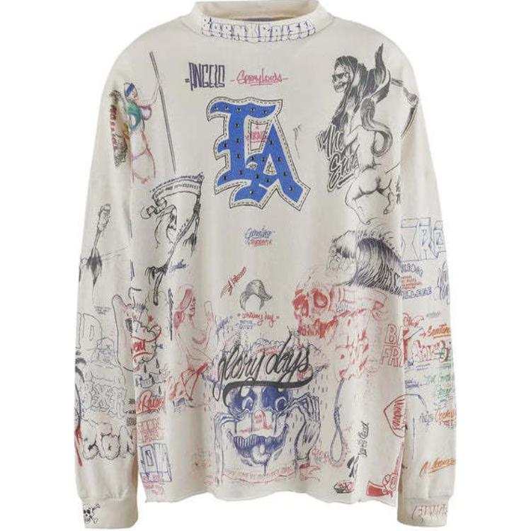 SAINT Mxxxxxx Long-sleeve Graphic-print T-shirt