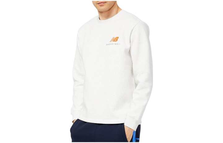 New Balance New Balance Sweatshirts Men's White Crew Neck Moderate Regular