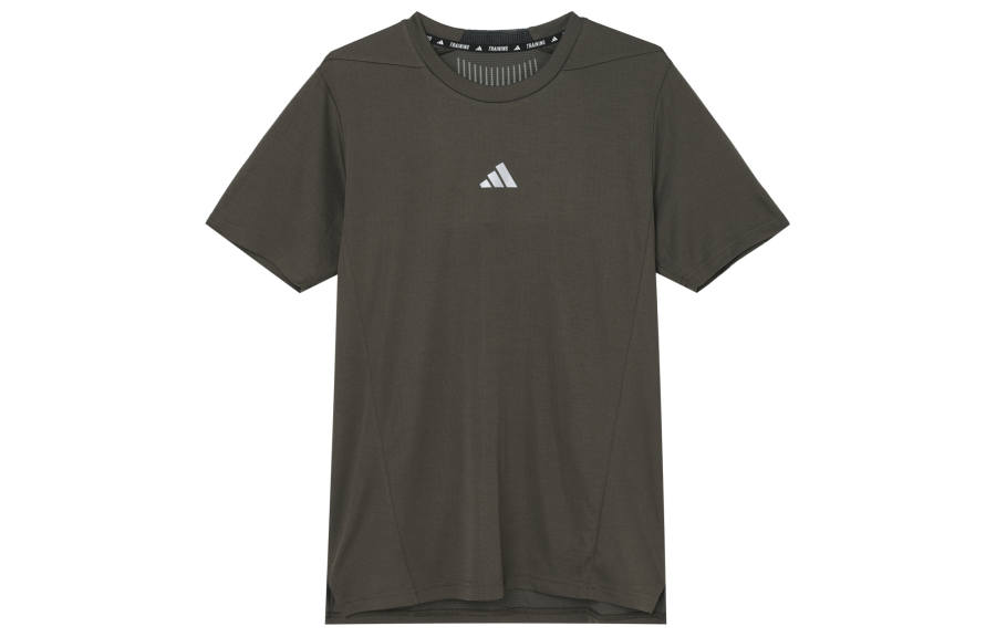 Adidas Adidas T Shirts Men's Brown Crew Neck Moderate Straight Fit