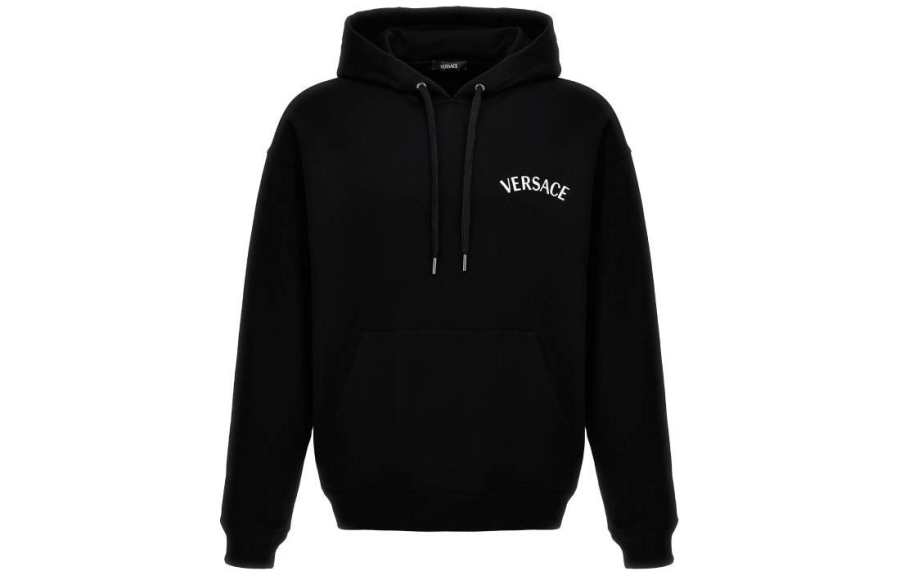 VERSACE VERSACE Milano Stamp Embroidered Drawstring Hoodie