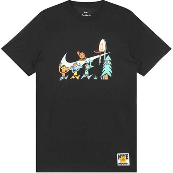 Nike Nike T Shirts Men's Black Crew Neck Moderate Straight Fit