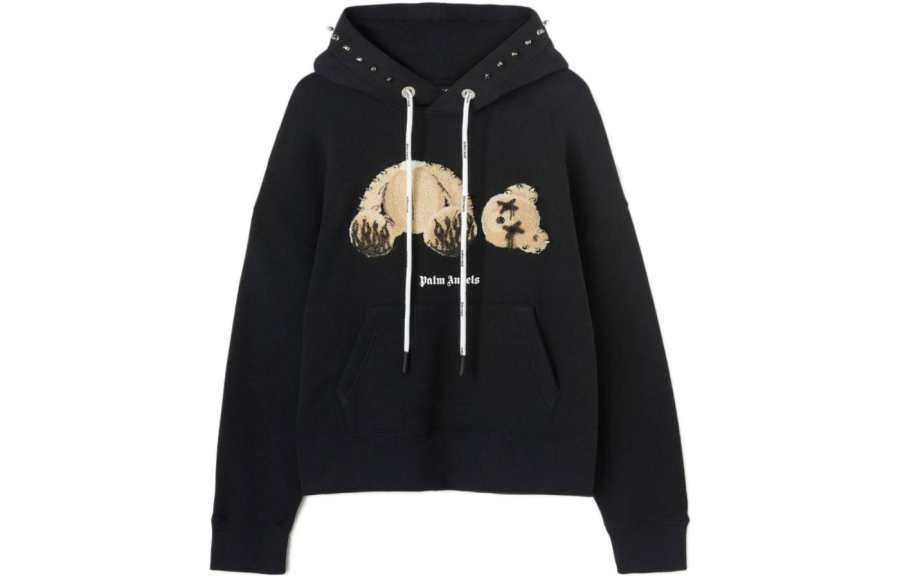 PALM ANGELS PA Punk Bear Hoodie Black/Brown