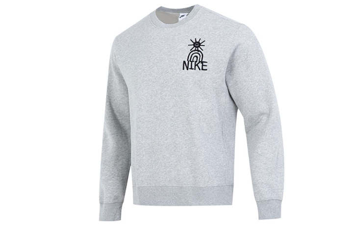 Nike Nike Sweatshirts Men's Gray Crew Neck Moderate Regular
