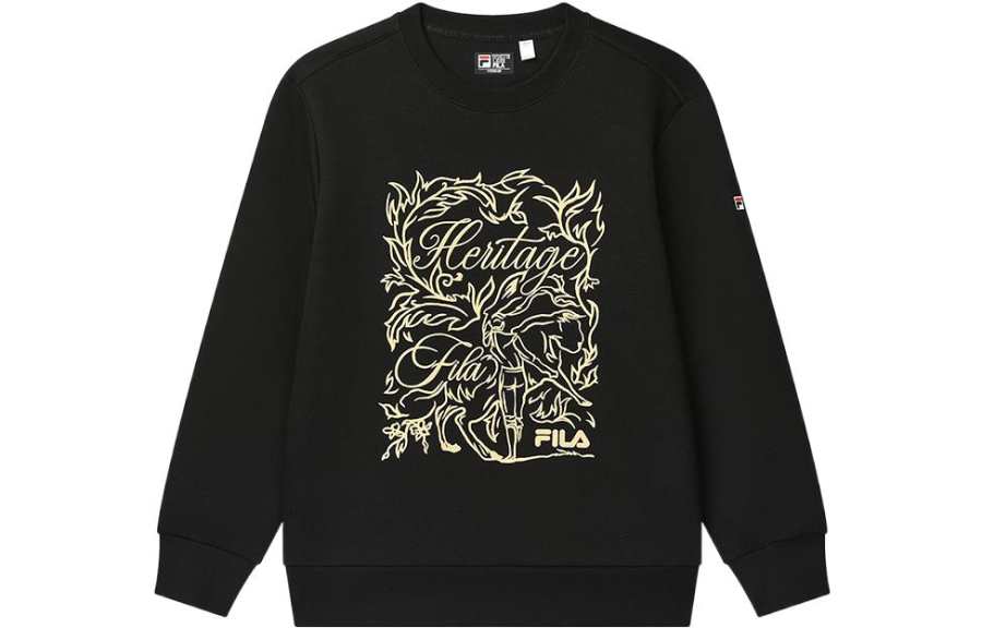 FILA Sweatshirts Men's Black Crew Neck Moderate Regular