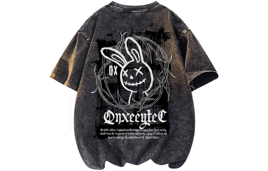 Qnxeey T Shirts Unisex Crew Neck Moderate Straight Fit