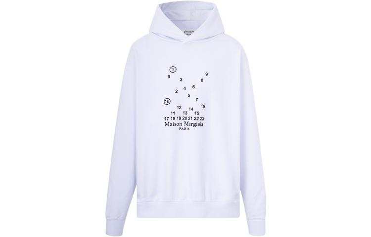 Maison Margiela Logo Printed Long Sleeved Hoodie