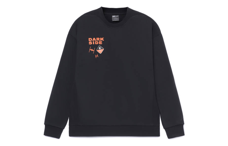 Li-Ning Li Ning Disney Star Wars, Sports Fashion, Patterned Print Loose Fit Fleece Lined Crew Neck Pullover Sweatshirt Unisex