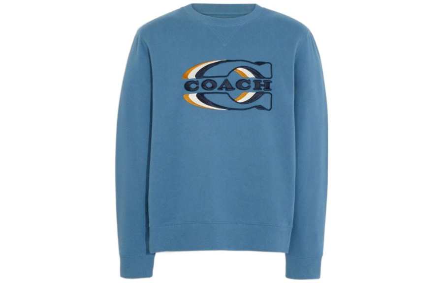 COACH COACH Sweatshirts Men's Blue Crew Neck Moderate