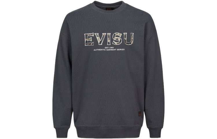 EVISU EVISU Sweatshirts Men's Gray Crew Neck Moderate Regular