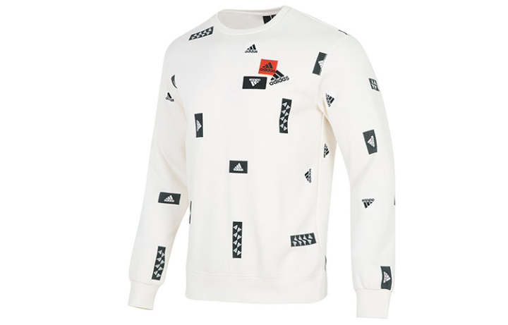 Adidas Adidas Sweatshirts Men's White Crew Neck Moderate Regular
