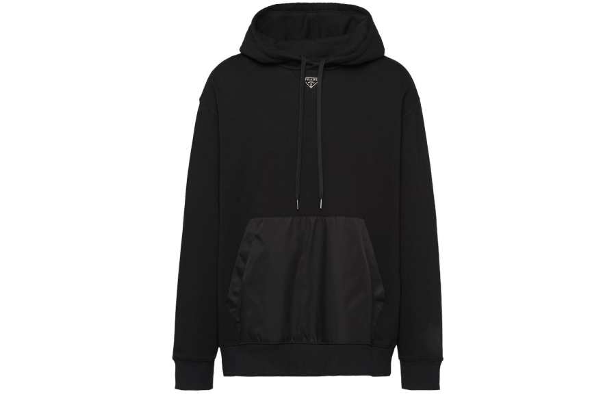 PRADA Prada triangle-logo fleece hoodie