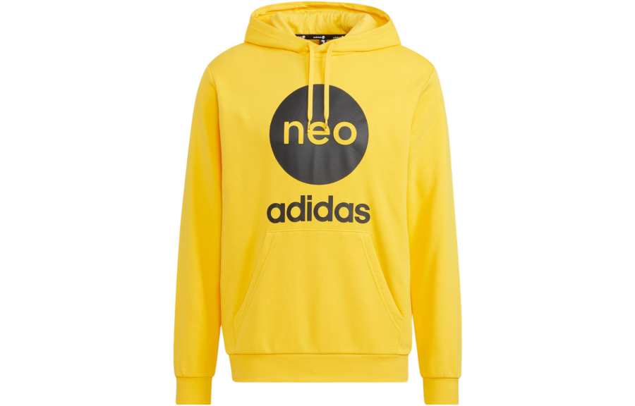Adidas Neo Sweatshirts Unisex Yellow Hooded Moderate Regular
