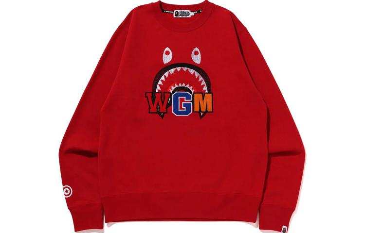 A BATHING APE Bape Shark Embroidery Crewneck Sweatshirt FW22