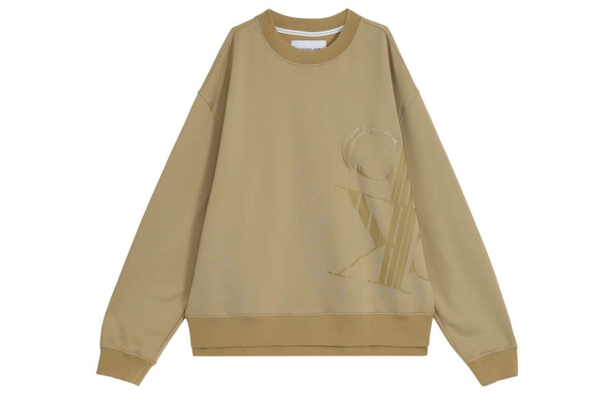Calvin Klein Sweatshirts Men's PF2 Milk Coffee Crew Neck Moderate Regular