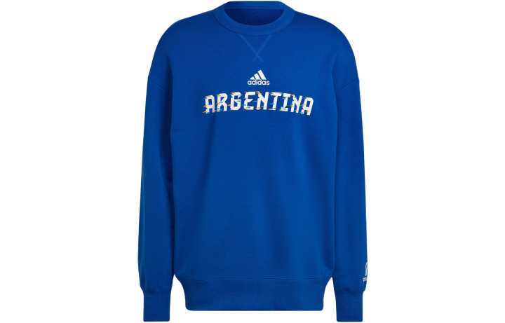 Adidas Adidas Argentina Sweatshirts Men's Blue Crew Neck Moderate Regular