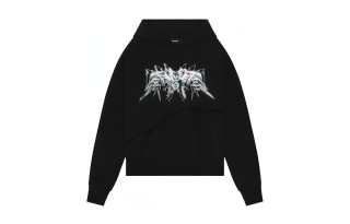 WE11DONE Graphic-print Ripped Hoodie