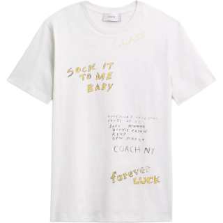 COACH T Shirts Men's White Crew Neck Moderate