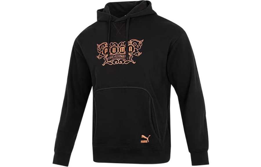 PUMA Sweatshirts Men's Black Hooded Moderate Regular