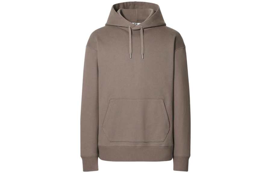 UNIQLO Sweatshirts Men's Khaki Hooded Non Detachable Moderate