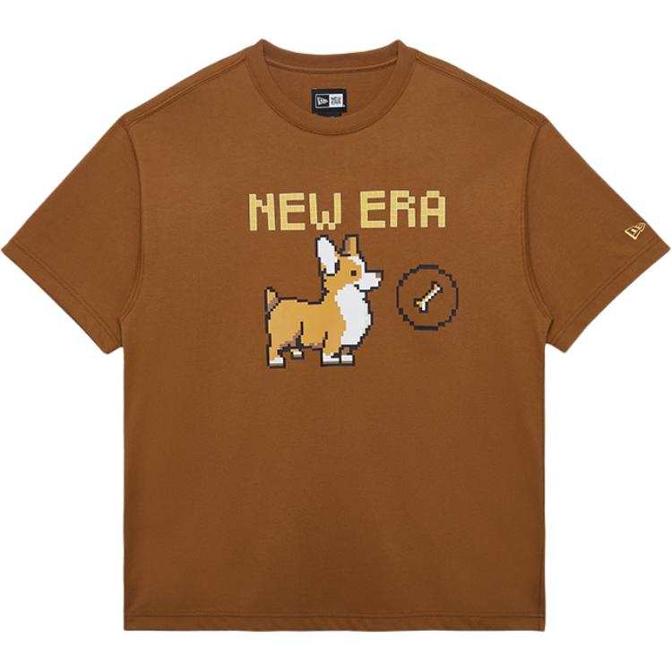 New Era Drop Shoulder Sleeve T-Shirt Unisex Khaki