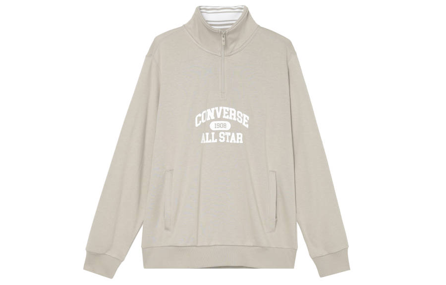Converse Retro Quarter Zip Sweatshirt Men's Khaki