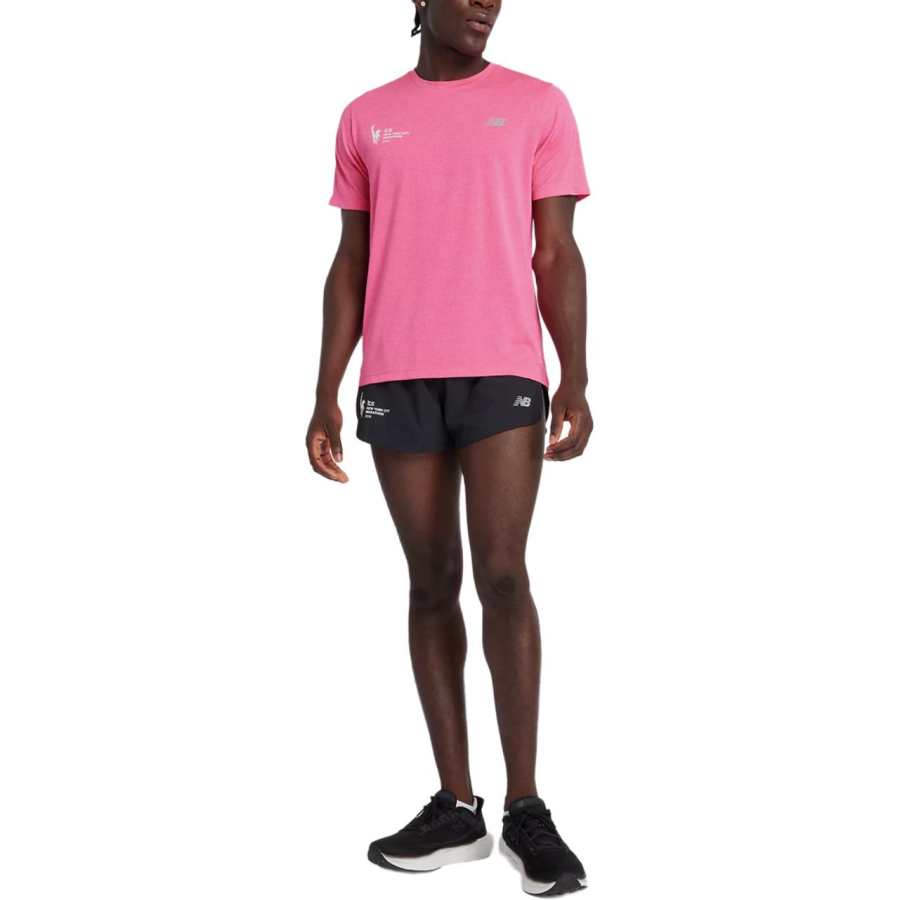 New Balance New Balance NYC Marathon AthleticsTCS T Shirt Men's Pink Heather